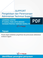 Topik 1 - Pengelolaan Dan Perencanaan Administrasi Technical Support