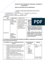 Esquema de Actividades Del 29 de Septiembre - Reflexión de Los Aprendizajes