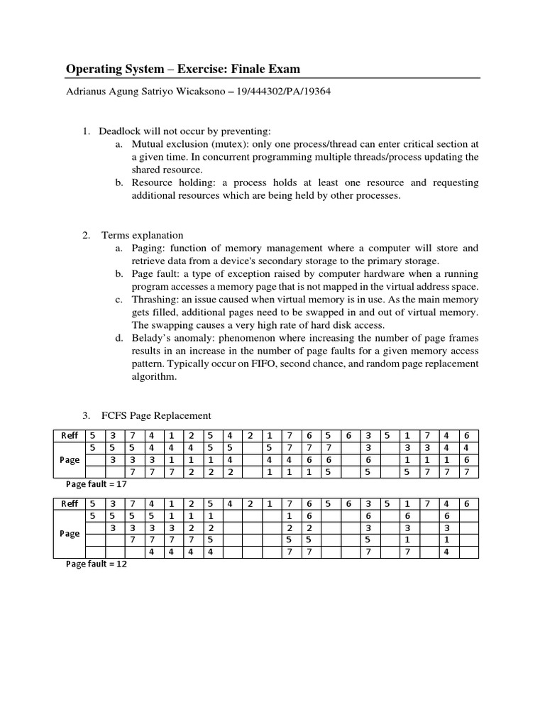 Operating System Final Exam Guide | PDF | Computer Data Storage | Input ...