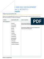 Individual Activity: Employability and Self-Development Learning Outcome 1: ACTIVITY 1