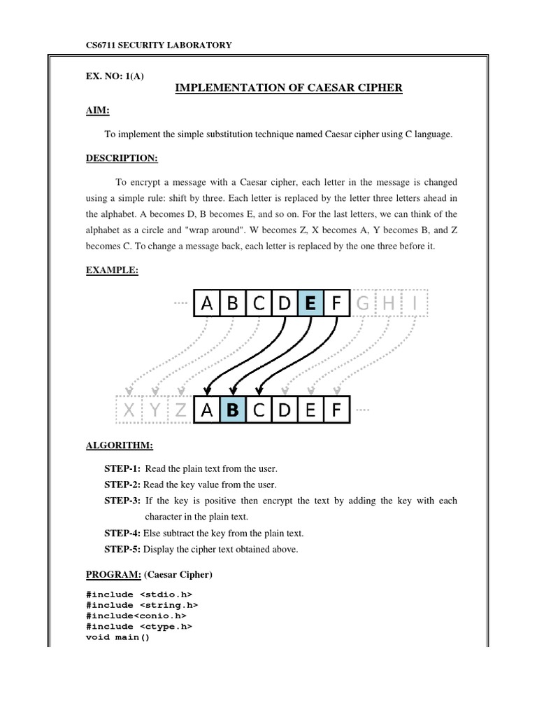 Security Lab Manual: Cipher Implementations | PDF | Key (Cryptography ...