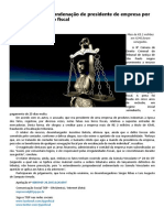 Tribunal Mantém Condenação de Presidente de Empresa Por Sonegação Fiscal - 13.09.21