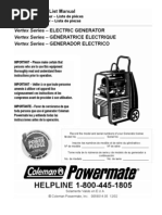 Download Coleman Vertex 7500 Generator by b18306 SN58170390 doc pdf