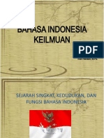 Sejarah Dan Kedudukan Bahasa Indonesia