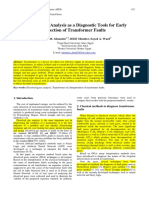 Dissolved Gas Analysis As A Diagnostic Tools For Early Detection of Transformer Faults