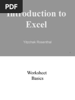 Introduction To Excel: Yitzchak Rosenthal