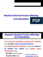 2.2. Physical-Chemical Factors Affecting Oral Absorption (6hrs)