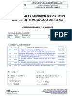 Protocolo atención COVID-19 Centro Oftalmológico Llano