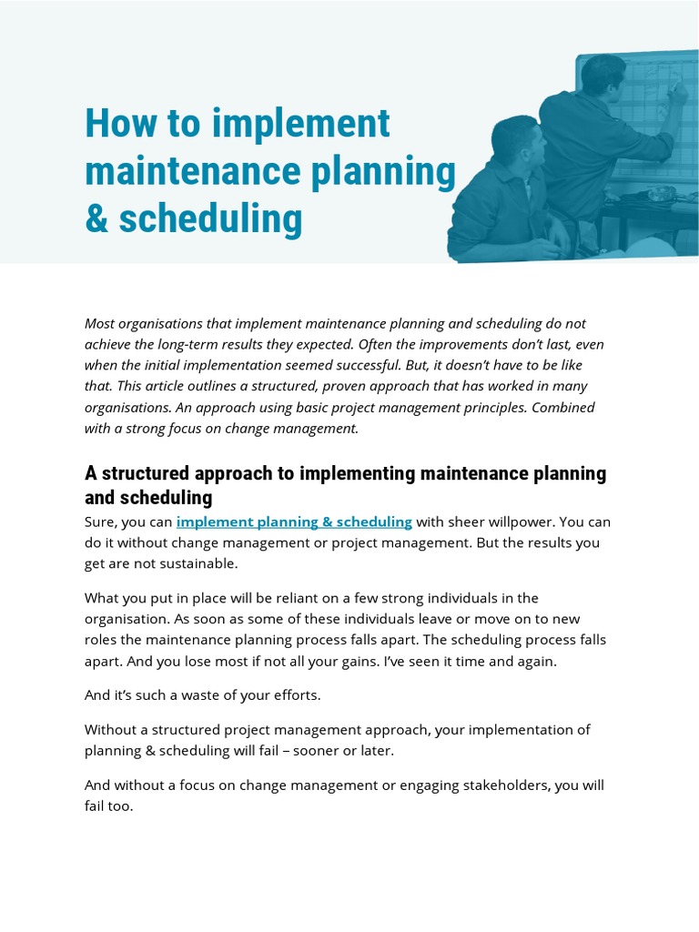Scheduled Maintenance A Step By Step Plan For Success - y6thvwu