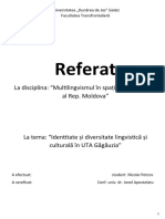 Identitate Şi Diversitate Lingvistică Şi Culturală În UTA Găgăuzia