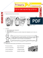 El Adjetivo Demostrativo para Segundo de Primaria