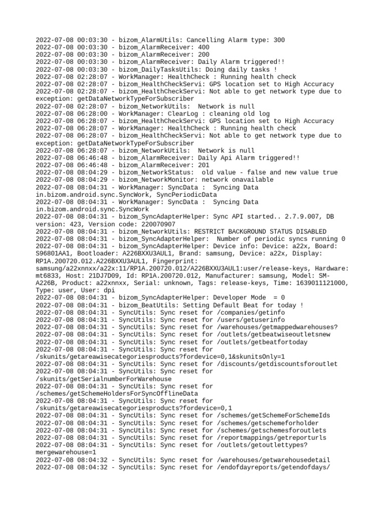 Bizom Daily Task and Sync Log | PDF | Cache (Computing) | Computer Hardware