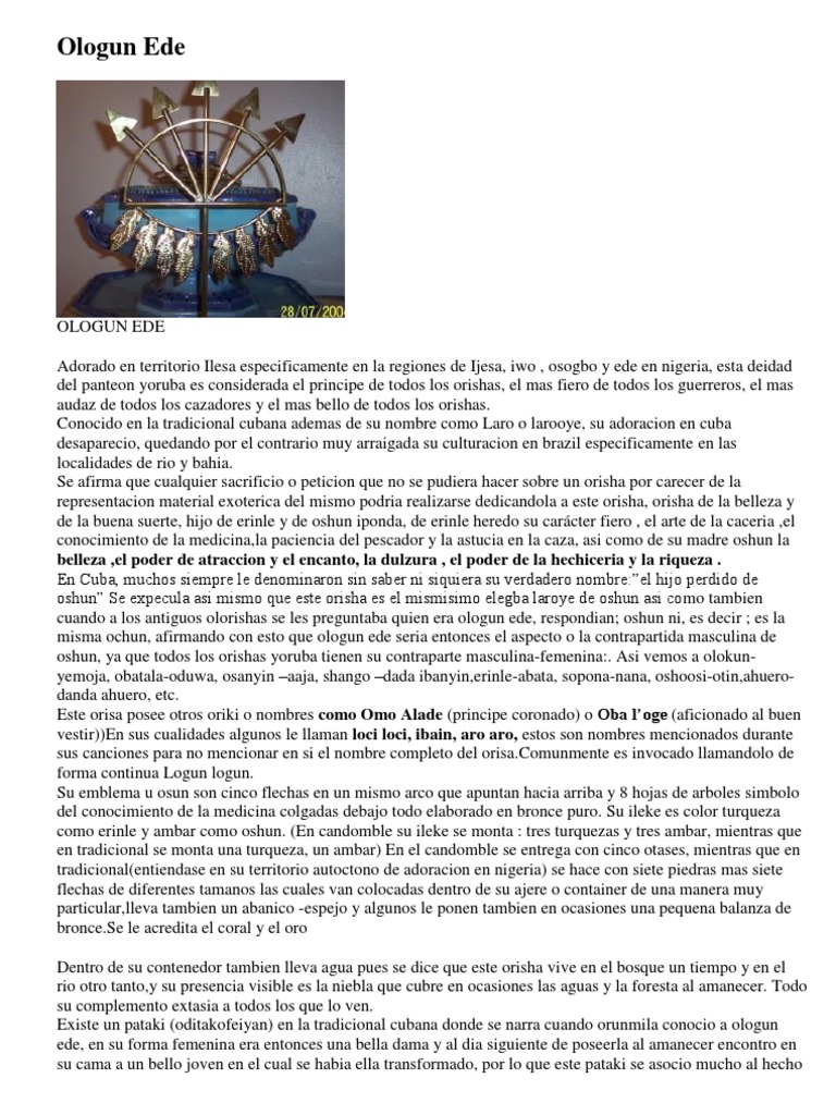 Ologun Ede: Orisha de Belleza y Equilibrio | PDF | Homosexualidad ...