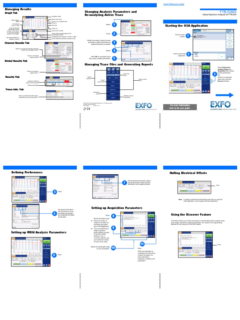 Quick Reference Guide FTB 5240S (200) English (1056571) | PDF ...