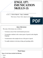 ENGL 157 Communication Skills Parts of Speech