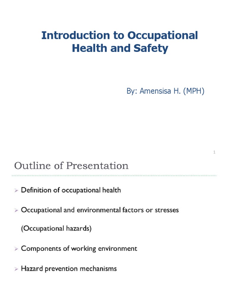 Chapter 7 Introduction To Occupational Health and Safety PDF