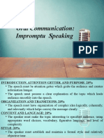 Oral Communication: Impromptu Speaking