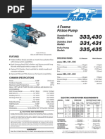 4 Frame Piston Pump: Standard Brass Models Stainless Steel Models Pulse Pump Models