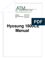 Hyosung 1800CE Manual: Toll Free: Main Office: 24/7 Technical Support: Fax