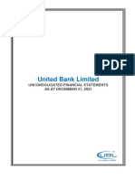 UBL Standalone Financial Statements 2021 With DR Report