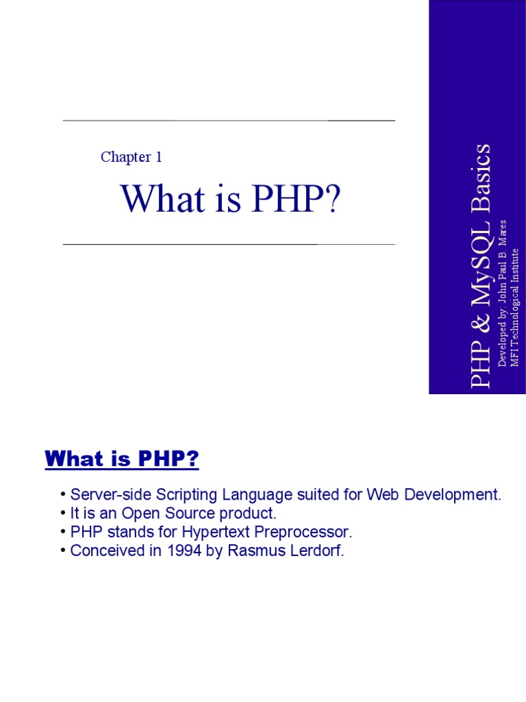 1 what is php pdf