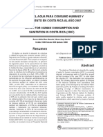 Estado Del Agua para Consumo Humano y Saneamiento en Costa Rica Al Año 2007