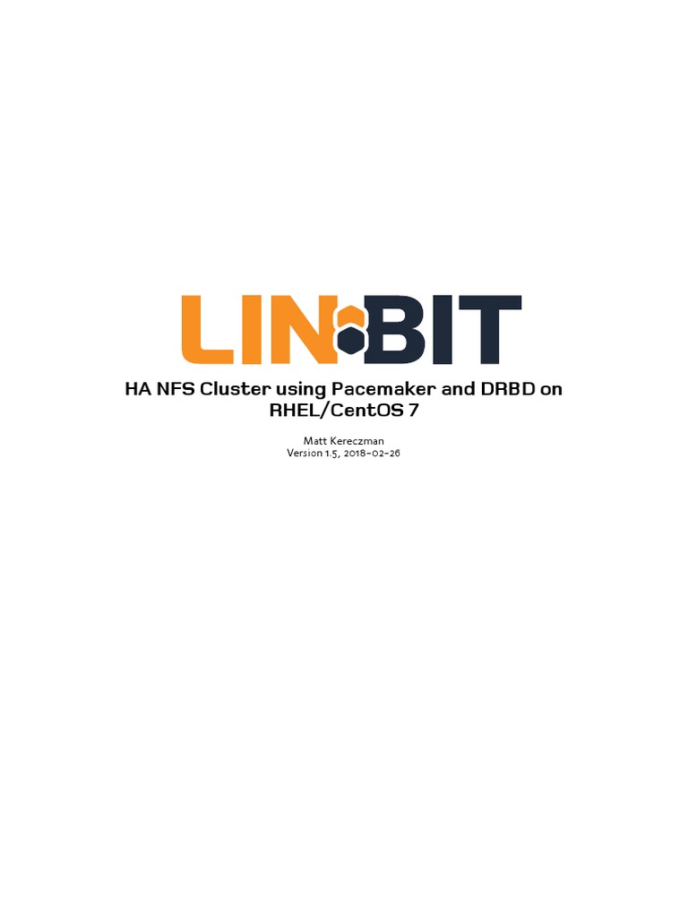 LinBit - HA NFS Cluster Using Pacemaker & DRBD On RHEL7 | PDF ...