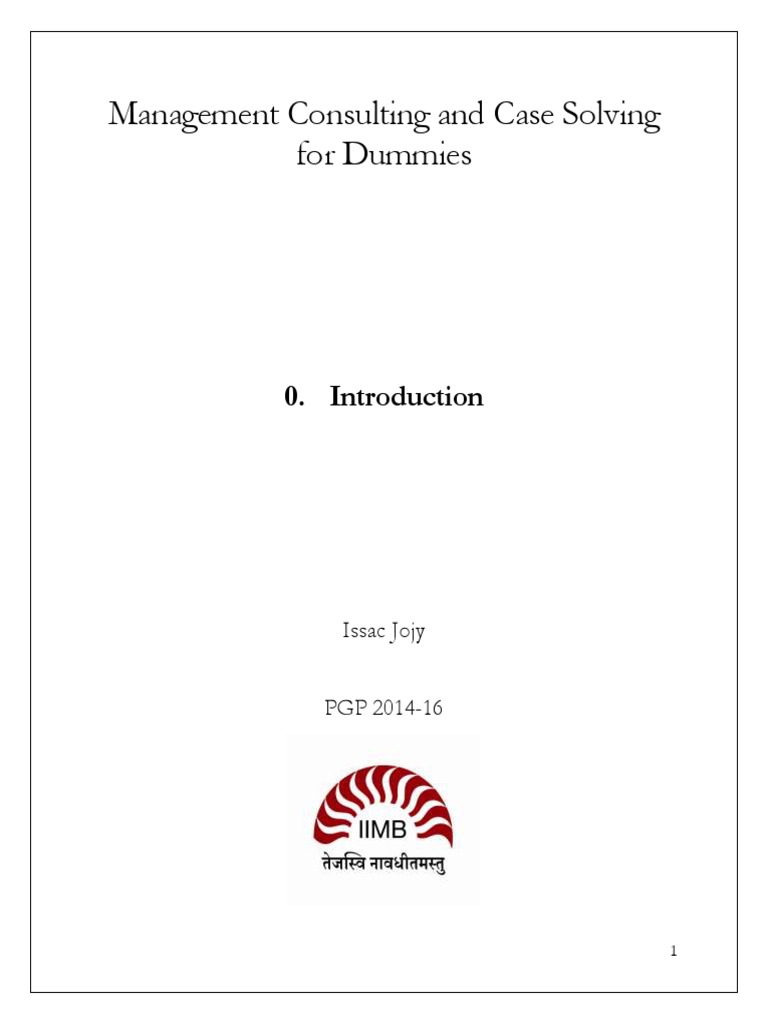 IIM Case Study Guide for Consulting | PDF | Outsourcing | Consultant
