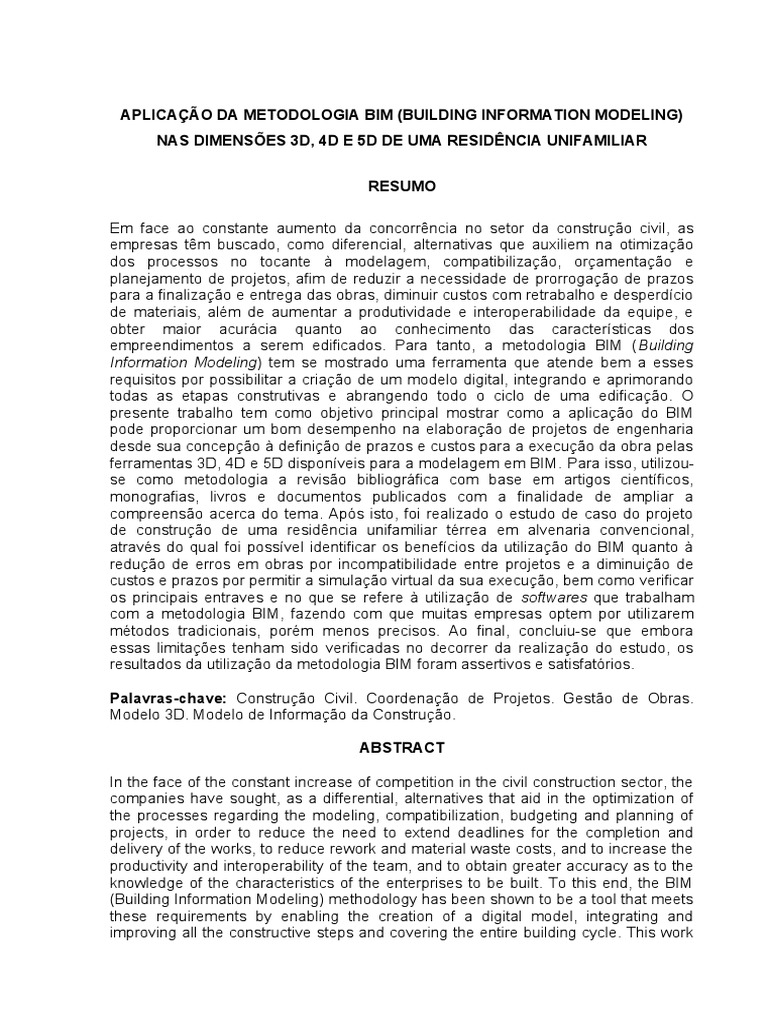 Aplicação do BIM em Projetos Residenciais | PDF | BIM | Autodesk Revit