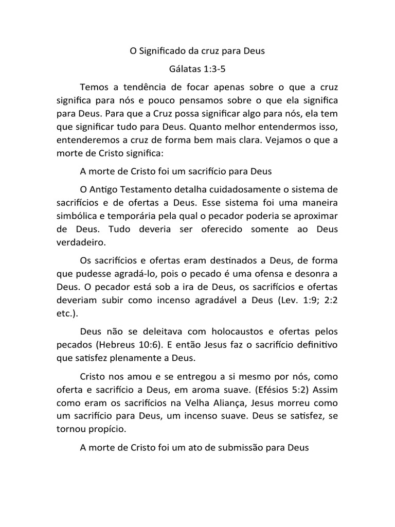 O Significado Da Cruz para Deus
