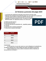 Convocatoria de Veranos y Proceso de Pago 2021: Créditos Precio