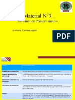 Material Educativo N°3. Matematicas. 1° Medio
