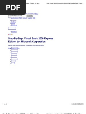 Step By Step Visual Basic 08 Express Edition By Microsoft Corporation Visual Basic Net Microsoft Access