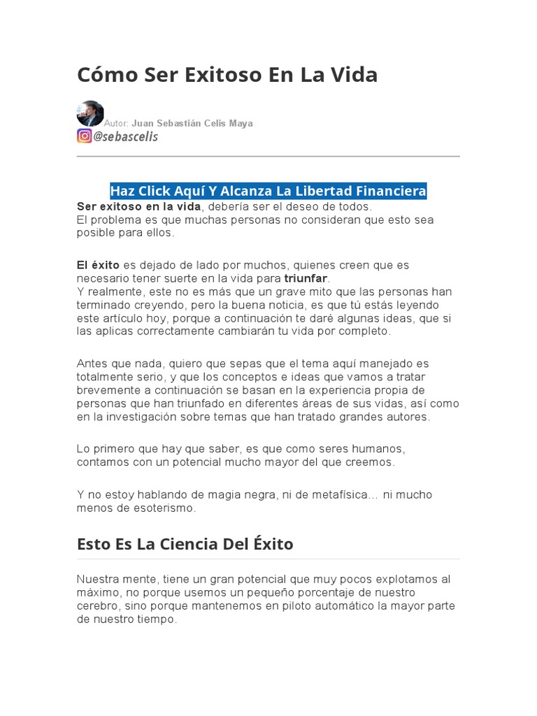 Cómo Ser Exitoso en La Vida | PDF | Vida | Verdad
