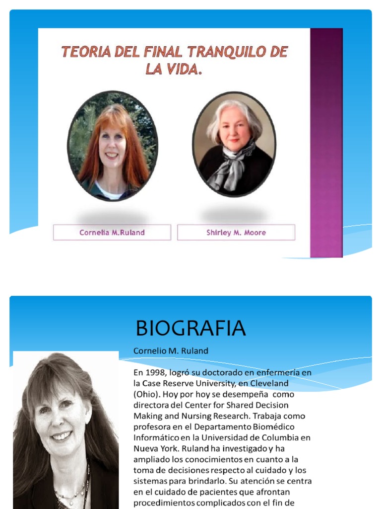 Teoria de Final Tranquilo de La Vida | PDF | Enfermería | Dolor