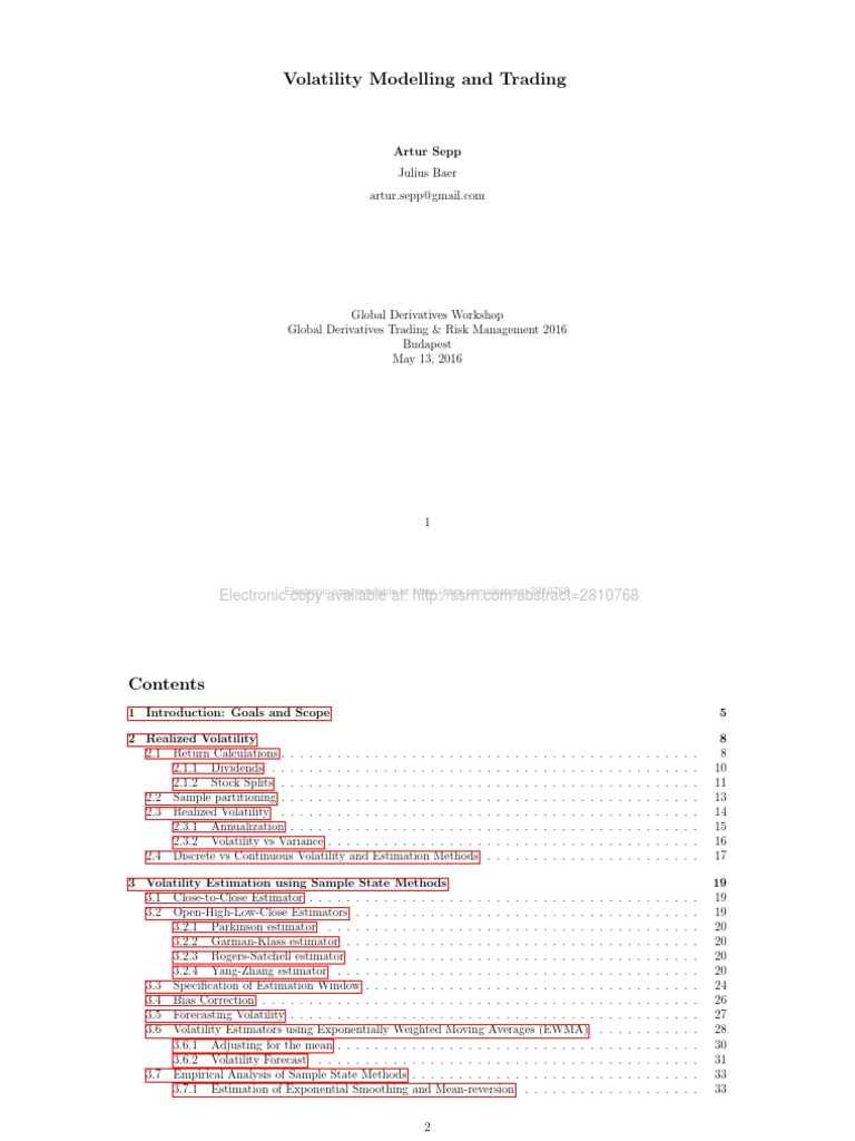 Volatility Trading Strategies Overview | PDF | Volatility (Finance ...
