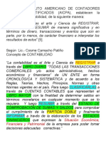 AICPA-concepto de CONTABILIDAD DEL INCPA y El LIC COSME CAMACHO PATIÑO - 27-10-2021