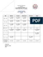 Malino National High School: Individual Schedule School Year 2019 - 2020 Grade 9