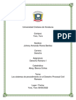 Mapa Conceptual Los Sistemas de Procedimiento en El Derecho Procesal Civil Romano Johnny Armando Rivera