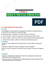 Sheet Metal Process: UNIT-4