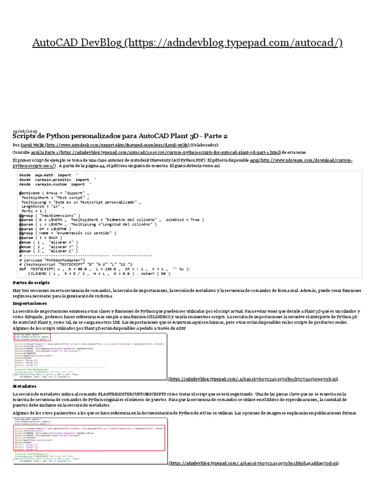 Custom Python Scripts For AutoCAD Plant 3D Part 2 - Ejemplo | PDF ...