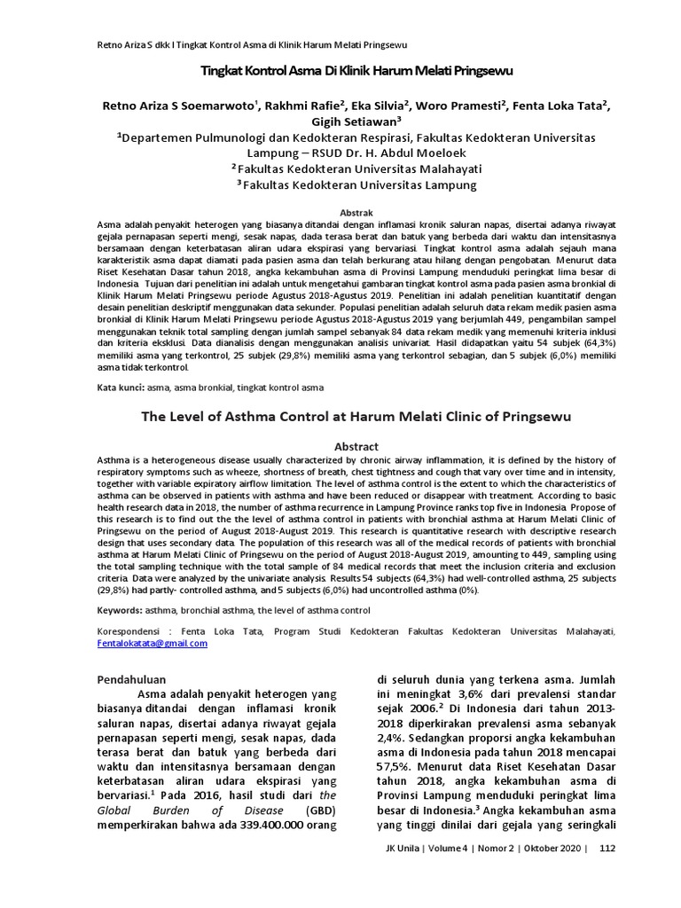 Asthma Control Test Pdf