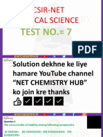 CSIR-NET CHEMICAL SCIENCE Test No. 7