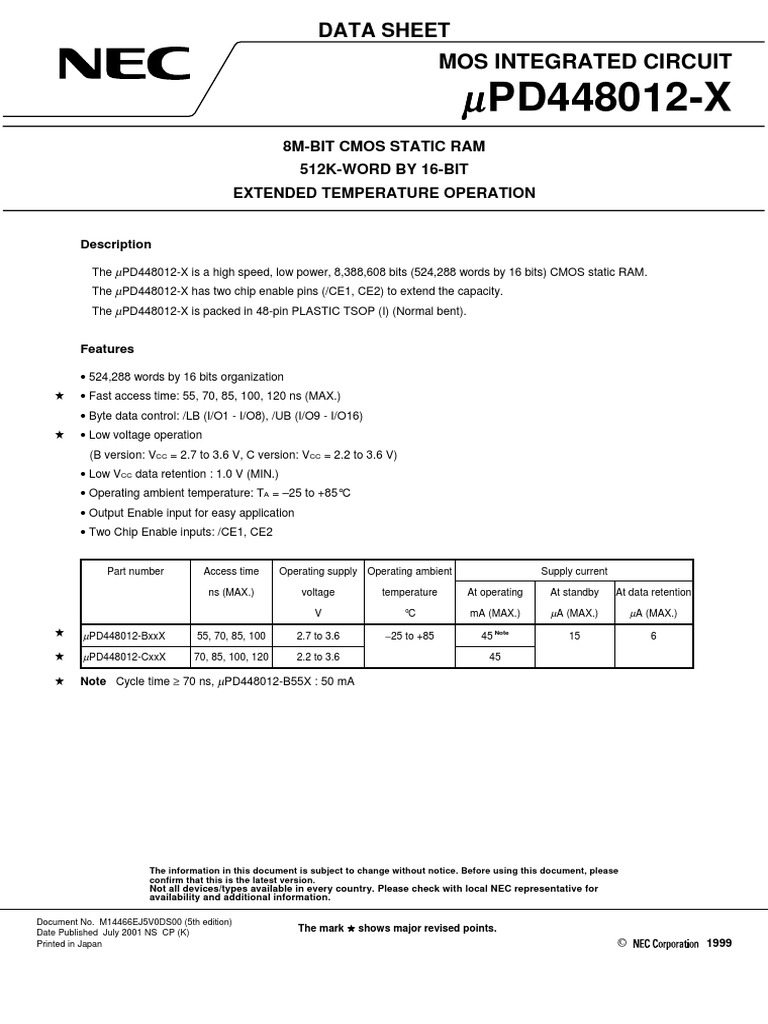 Mos Integrated Circuit Data Sheet PDF Cmos Mosfet