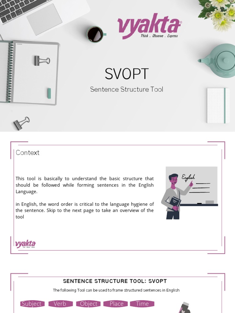 SVOPT Sentence Structure Guide | PDF | Language Arts & Discipline