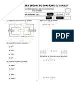 Evaluación bimestral de trigonometría nivel secundaria