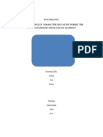 Psychology The Importance of Character Education During The Covid-19 Pandemic From Online Learning