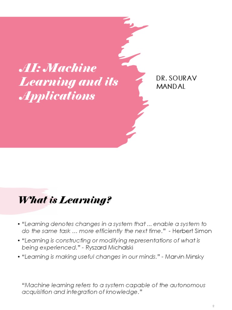Machine Learning Applications Overview | PDF | Receiver Operating ...