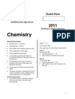 Strathfield Girls 2011 Chemistry Prelim Yearly & Solutions