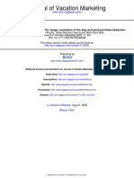 Journal of Vacation Marketing: Relationships Among Residents' Image, Evaluation of The Stay and Post-Purchase Behaviour